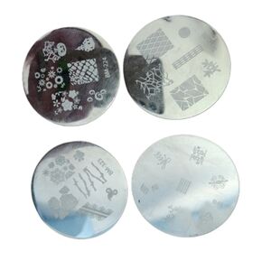 Set Of Four‎ Nail Plates For Nail Art Decor Polish